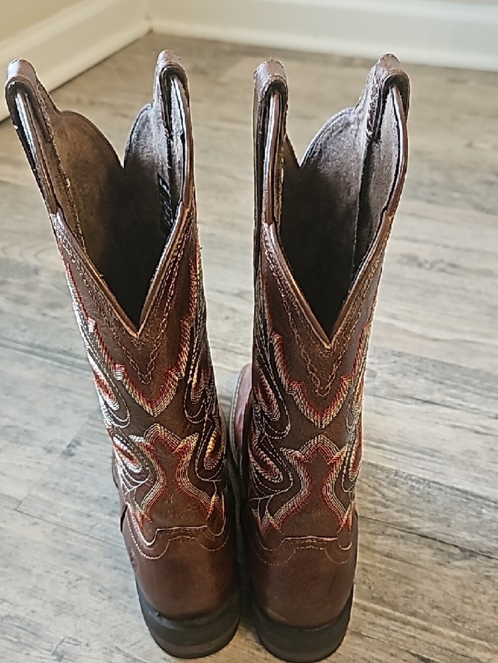 Ariat Brown Leather Western Boot Interior Detail - Picture 4 of 10